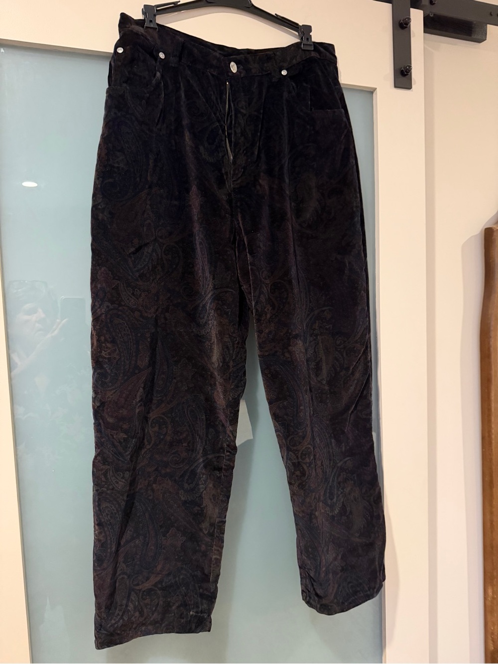 Jones of New York Women’s Black Paisley Corduroy Pants